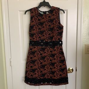 Topshop Dress 6 Floral Cut Out A-Line Mod